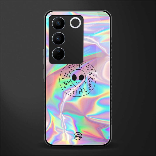colorful alien back phone cover | glass case for vivo v27 pro 5g