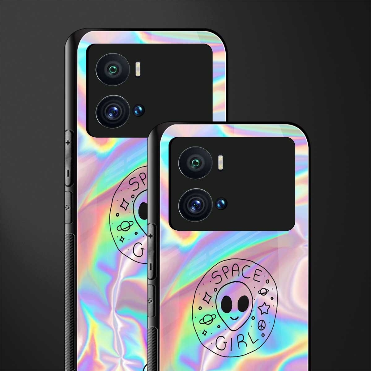 colorful alien back phone cover | glass case for iQOO 9 Pro