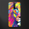 colourful fierce lion glass case for poco x2 image