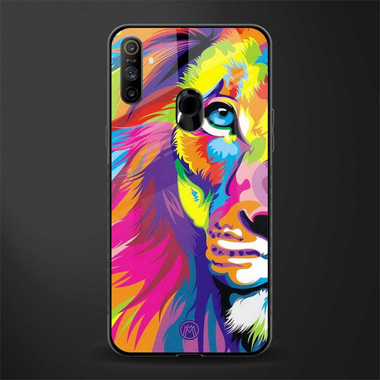 colourful fierce lion glass case for realme narzo 20a image