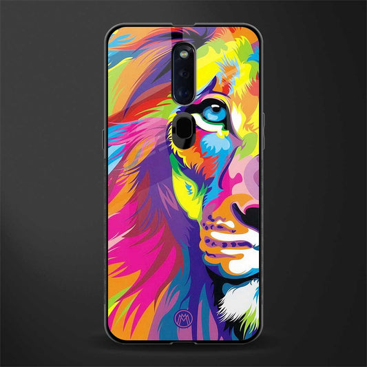 colourful fierce lion glass case for oppo f11 pro image