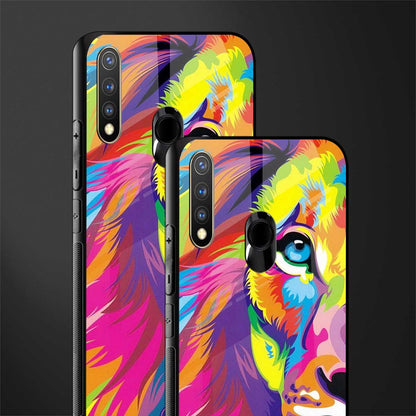 colourful fierce lion glass case for vivo y19 image-2