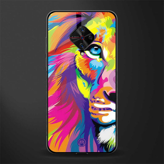 colourful fierce lion glass case for vivo s1 pro image