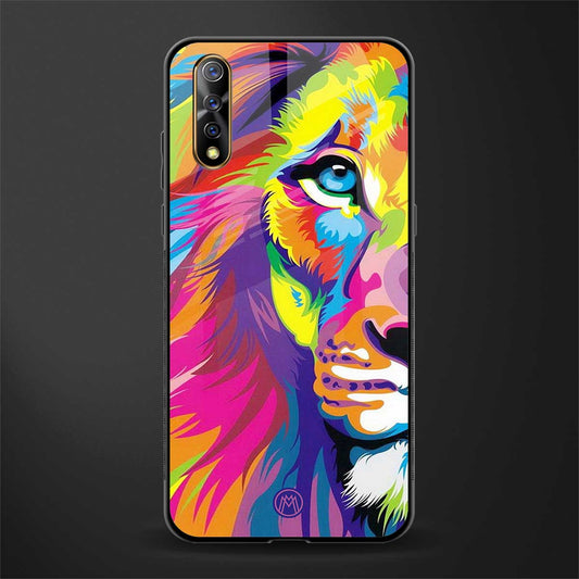 colourful fierce lion glass case for vivo s1 image