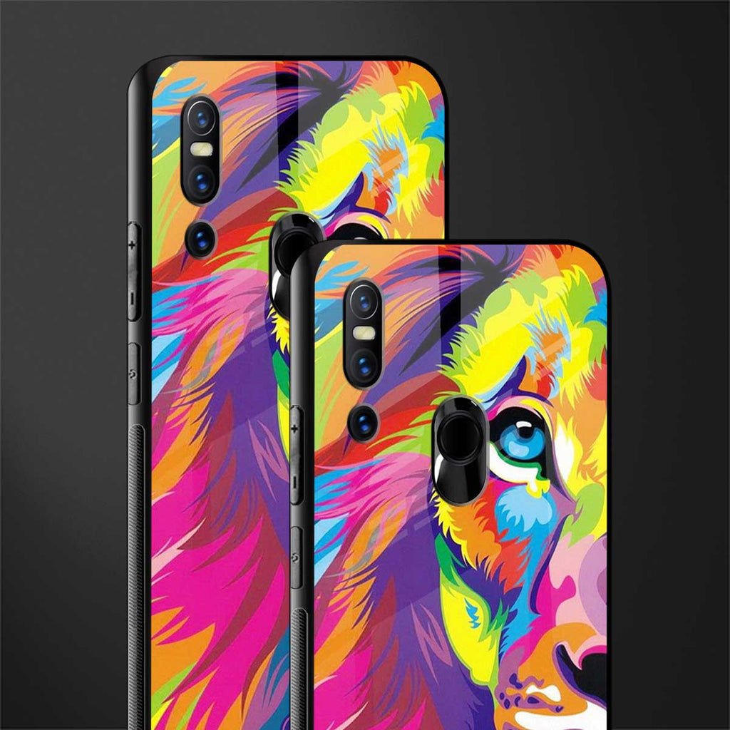colourful fierce lion glass case for vivo v15 image-2