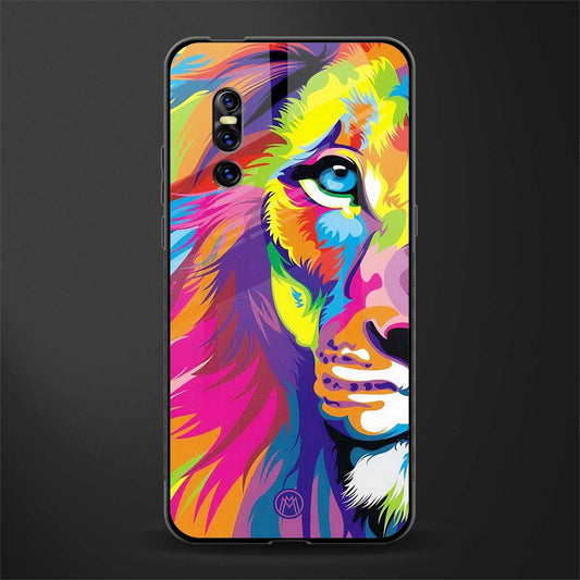 colourful fierce lion glass case for vivo v15 pro image