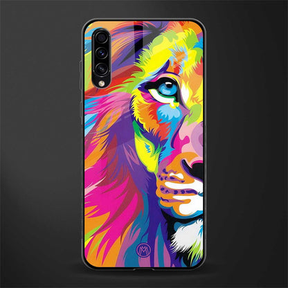 colourful fierce lion glass case for samsung galaxy a70 image