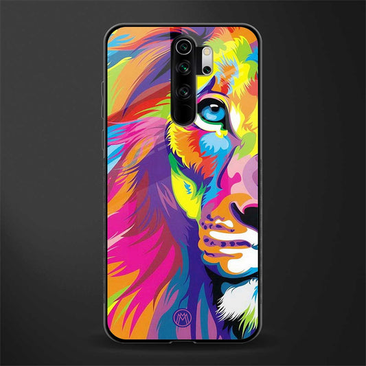 colourful fierce lion glass case for redmi note 8 pro image