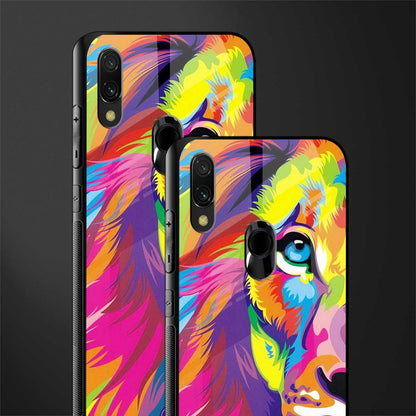 colourful fierce lion glass case for redmi 7redmi y3 image-2