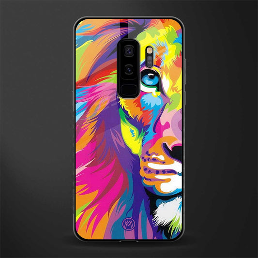 colourful fierce lion glass case for samsung galaxy s9 plus image
