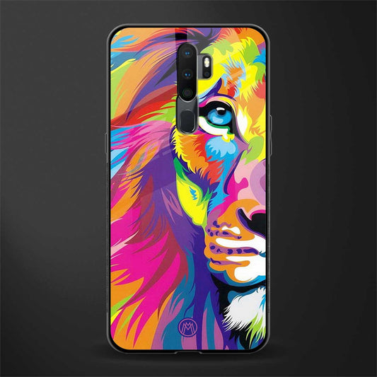 colourful fierce lion glass case for oppo a5 2020 image