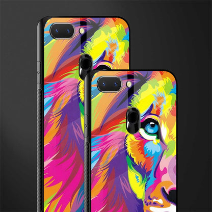 colourful fierce lion glass case for oppo a5 image-2