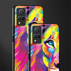 colourful fierce lion glass case for vivo v21 5g image-2