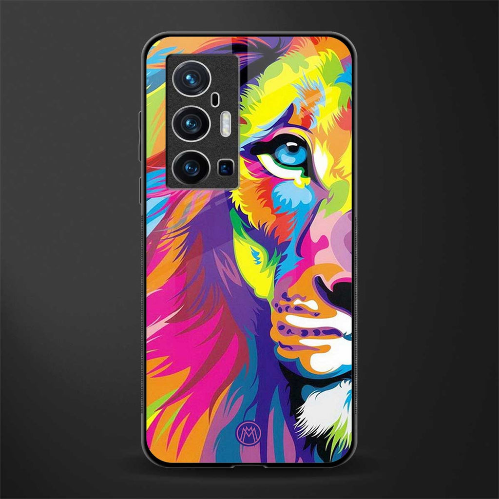 colourful fierce lion glass case for vivo x70 pro plus image