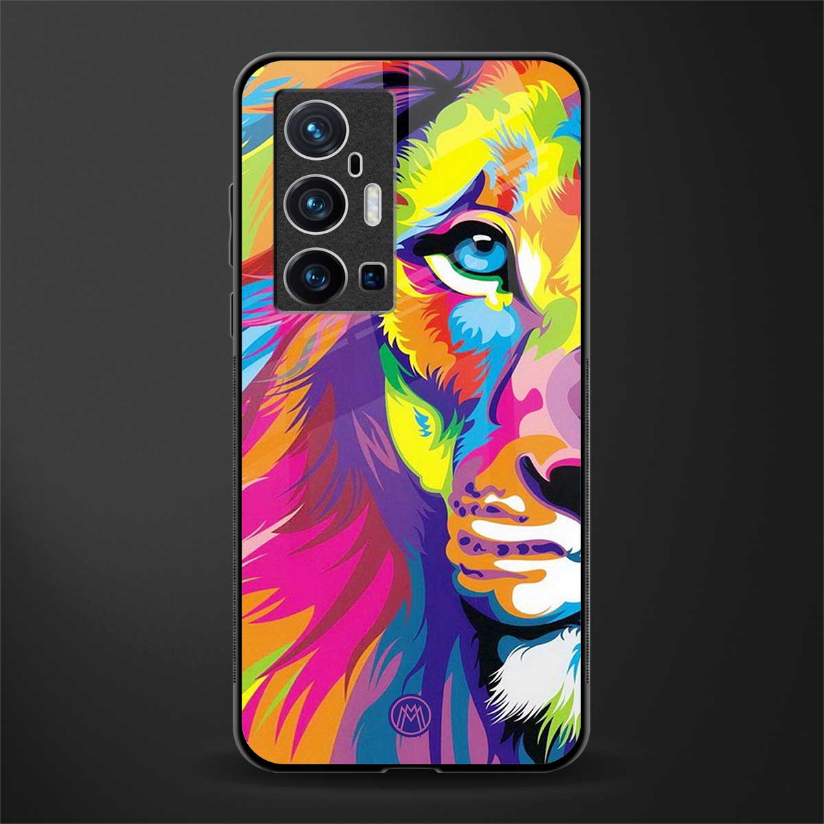 colourful fierce lion glass case for vivo x70 pro plus image