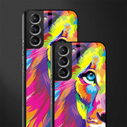 colourful fierce lion glass case for samsung galaxy s21 plus image-2