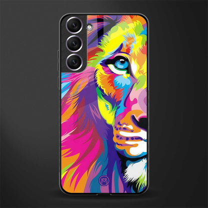 colourful fierce lion glass case for samsung galaxy s21 image