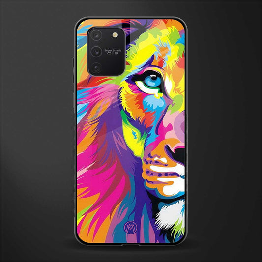 colourful fierce lion glass case for samsung galaxy a91 image