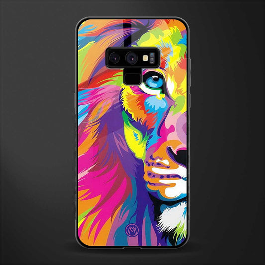 colourful fierce lion glass case for samsung galaxy note 9 image