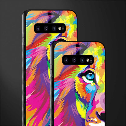 colourful fierce lion glass case for samsung galaxy s10 plus image-2