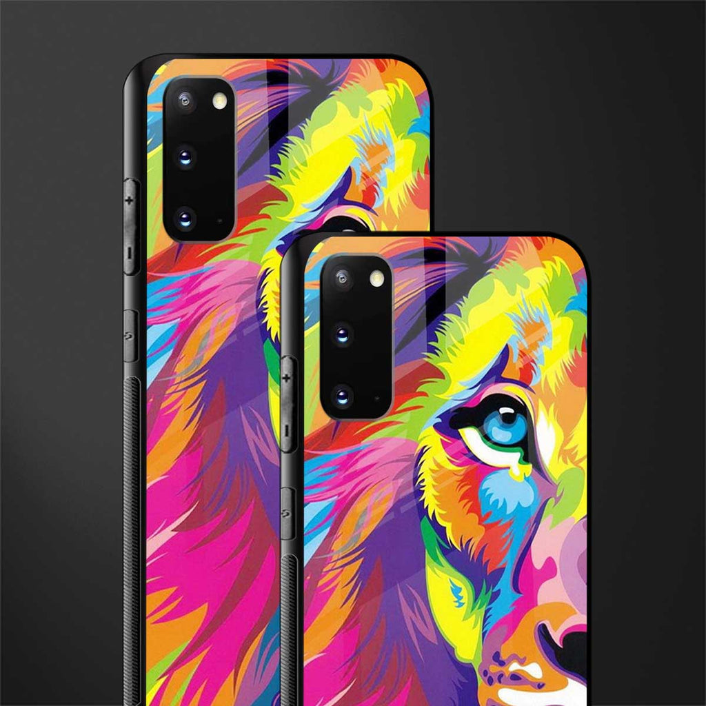 colourful fierce lion glass case for samsung galaxy s20 image-2