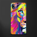 colourful fierce lion glass case for vivo y91i image