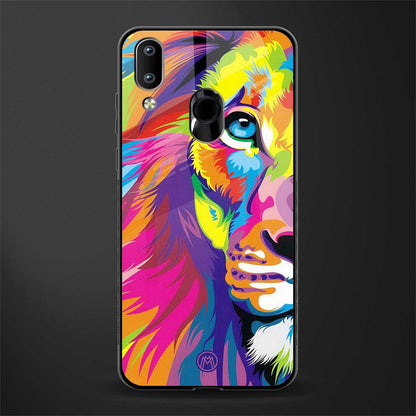 colourful fierce lion glass case for vivo y91 image