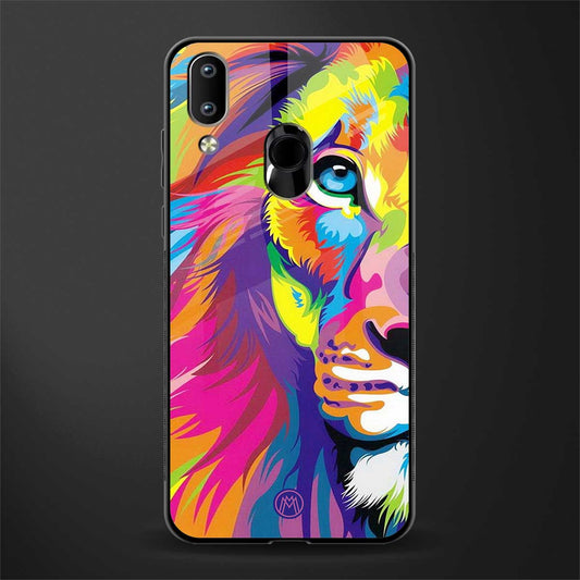 colourful fierce lion glass case for vivo y91 image