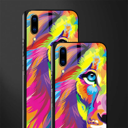 colourful fierce lion glass case for vivo v11 pro image-2