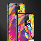 colourful fierce lion glass case for poco m2 image-2