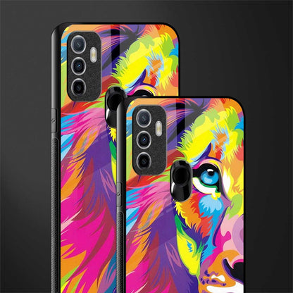 colourful fierce lion glass case for oppo a53 image-2