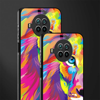 colourful fierce lion glass case for mi 10i image-2