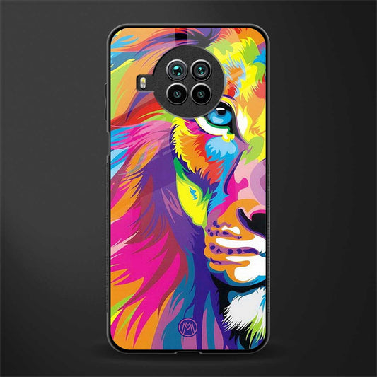 colourful fierce lion glass case for mi 10i image