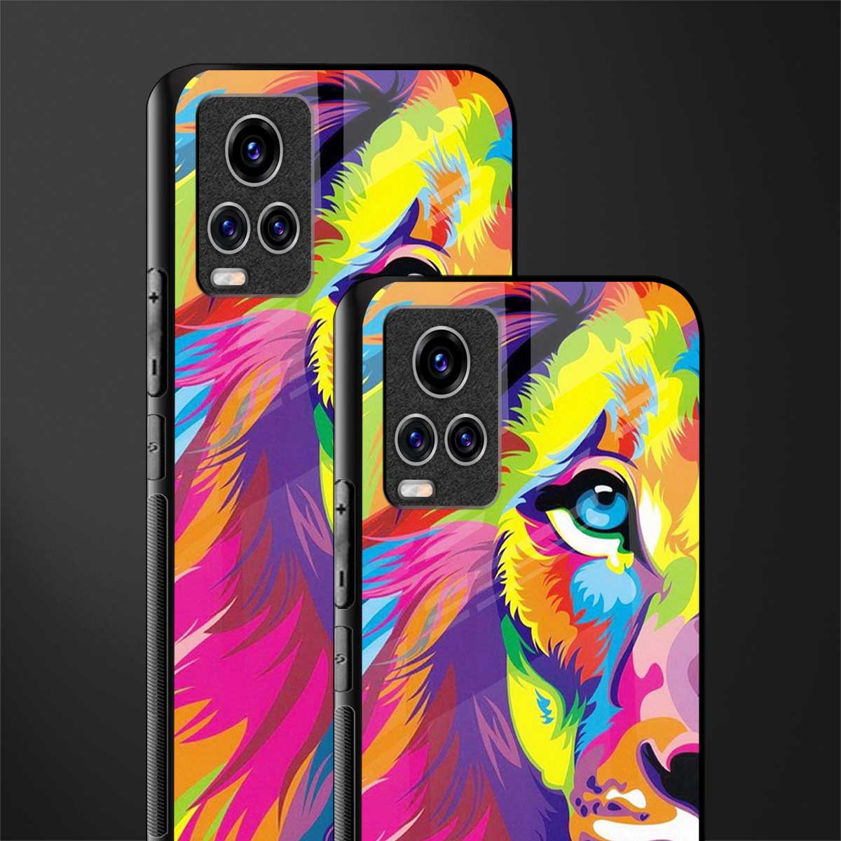 colourful fierce lion glass case for vivo v20 pro image-2