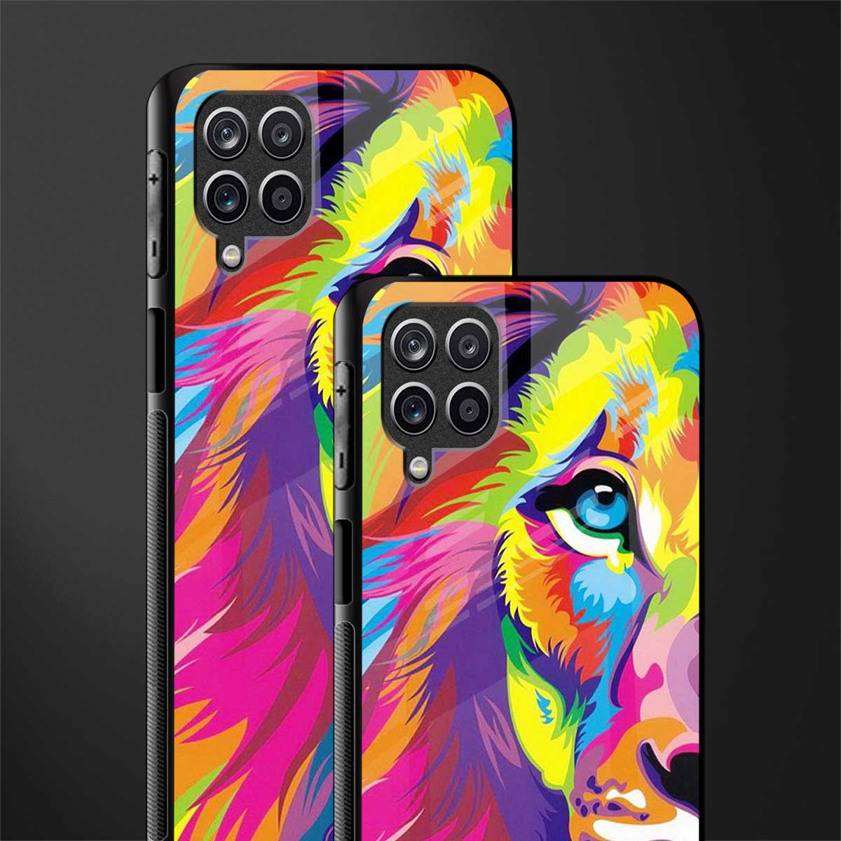 colourful fierce lion glass case for samsung galaxy a12 image-2