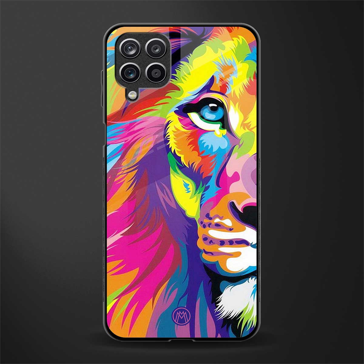 colourful fierce lion glass case for samsung galaxy a12 image