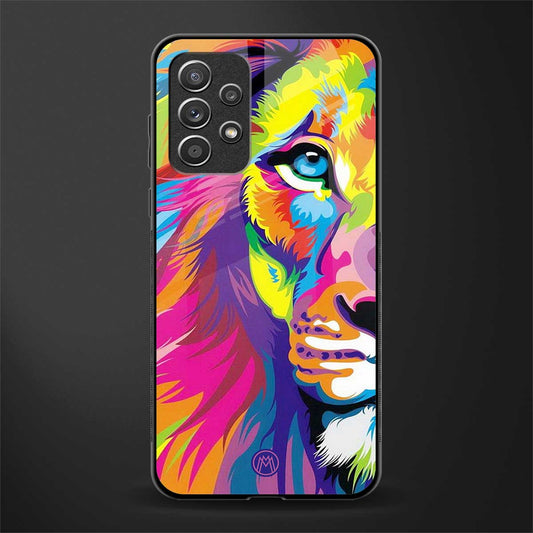 colourful fierce lion glass case for samsung galaxy a72 image