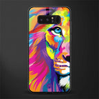 colourful fierce lion glass case for samsung galaxy note 8 image