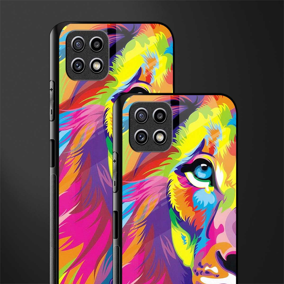 colourful fierce lion glass case for samsung galaxy a22 5g image-2