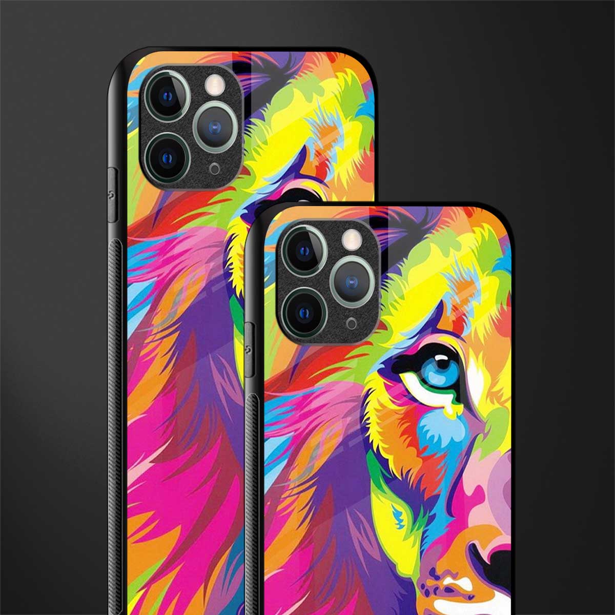 colourful fierce lion glass case for iphone 11 pro max image-2
