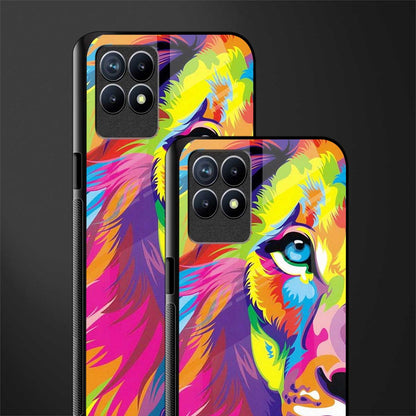 colourful fierce lion glass case for realme 8i image-2