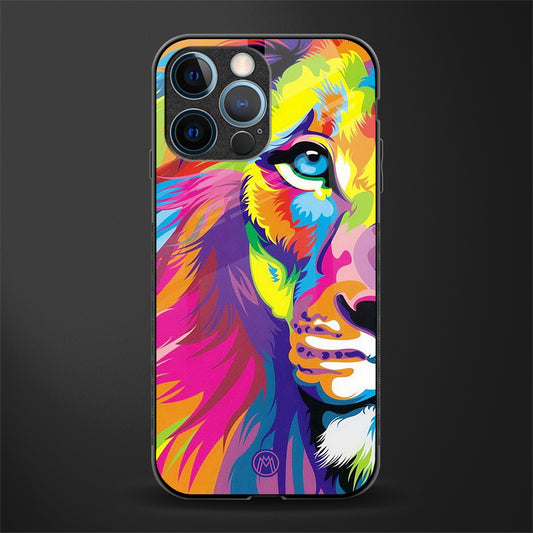 colourful fierce lion glass case for iphone 12 pro image
