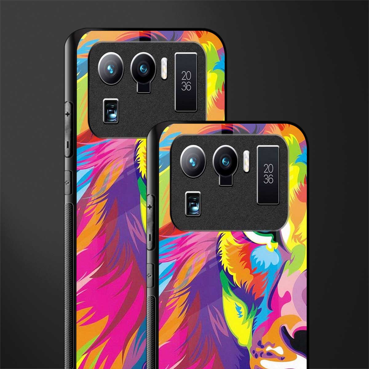 colourful fierce lion glass case for mi 11 ultra 5g image-2