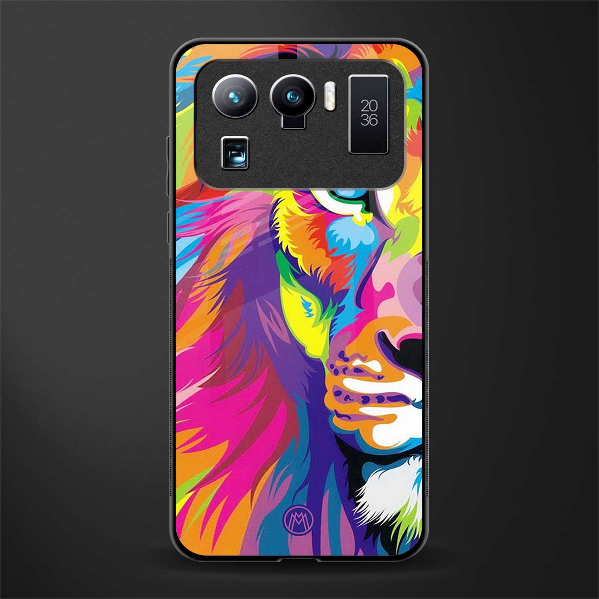 colourful fierce lion glass case for mi 11 ultra 5g image