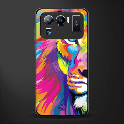 colourful fierce lion glass case for mi 11 ultra 5g image