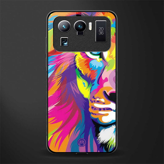colourful fierce lion glass case for mi 11 ultra 5g image