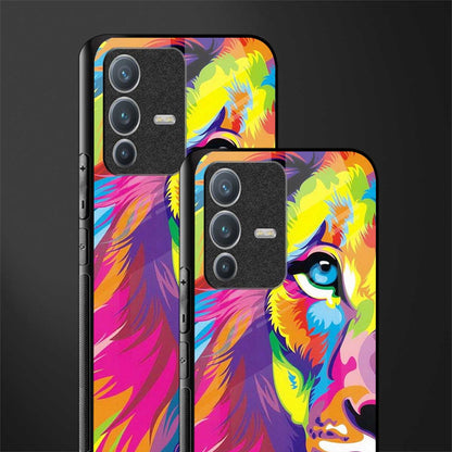 colourful fierce lion glass case for vivo v23 pro 5g image-2