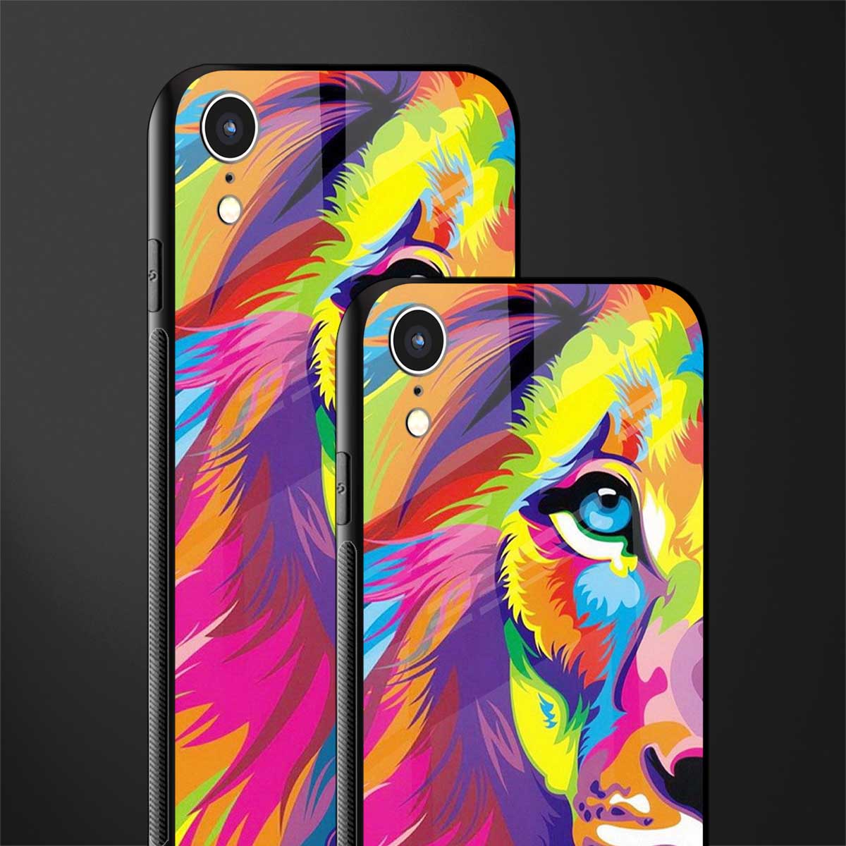 colourful fierce lion glass case for iphone xr image-2