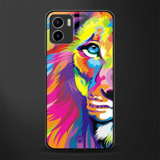 colourful fierce lion glass case for vivo y15s image