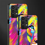 colourful fierce lion back phone cover | glass case for samsung galaxy a13 4g